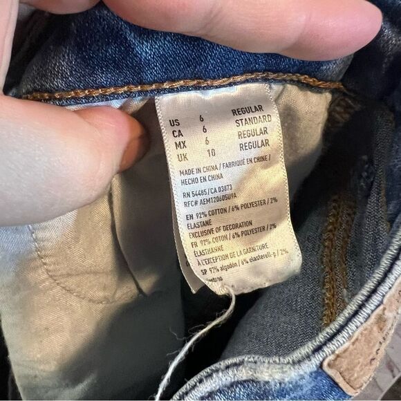 AEO Highest Rise Jeggings Distressed size 6 - Picture 6 of 8
